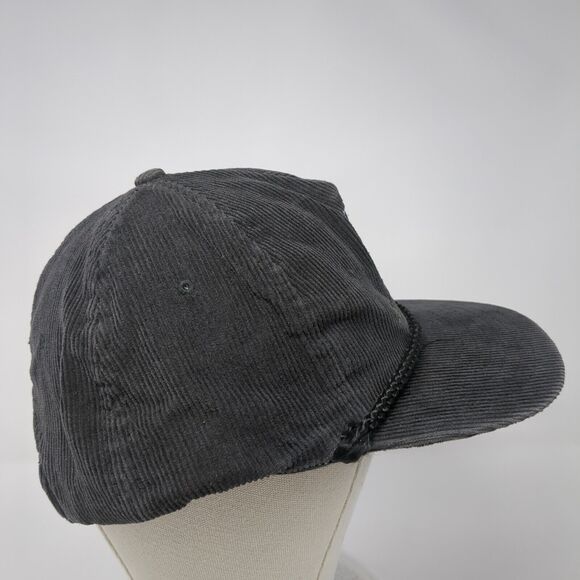 Alaska Snapback Rope Hat Black One Size Corduroy Solid Embroidered - Picture 5 of 10